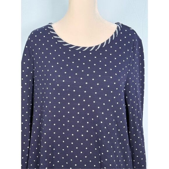 Talbots Shift Dress Womens LP Blue White Polka Dot Coastal Grandma Cottagecore - Picture 3 of 10